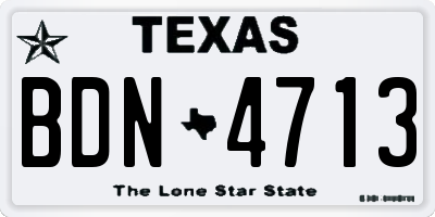TX license plate BDN4713
