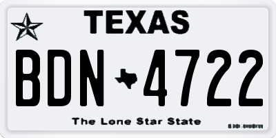 TX license plate BDN4722