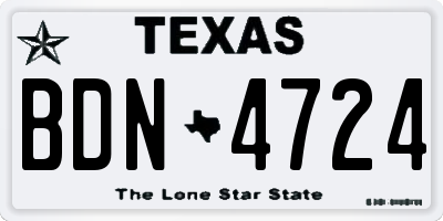 TX license plate BDN4724