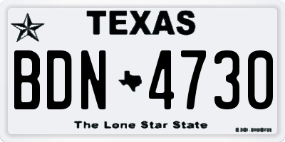 TX license plate BDN4730