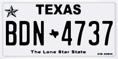 TX license plate BDN4737