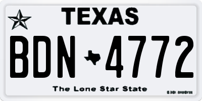 TX license plate BDN4772