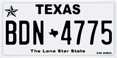 TX license plate BDN4775