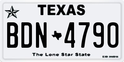 TX license plate BDN4790