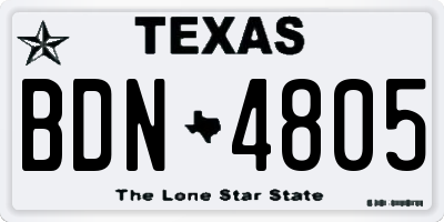 TX license plate BDN4805