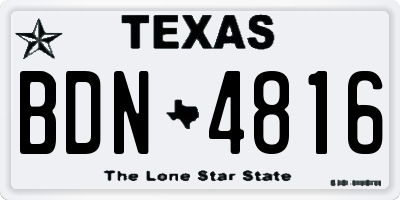 TX license plate BDN4816