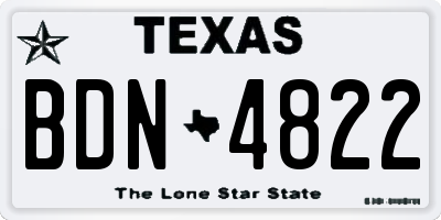 TX license plate BDN4822