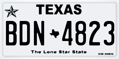 TX license plate BDN4823