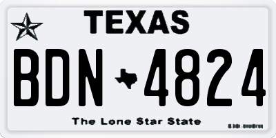 TX license plate BDN4824