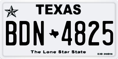 TX license plate BDN4825