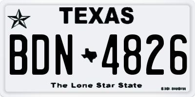 TX license plate BDN4826