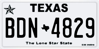 TX license plate BDN4829