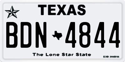 TX license plate BDN4844