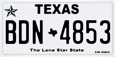 TX license plate BDN4853