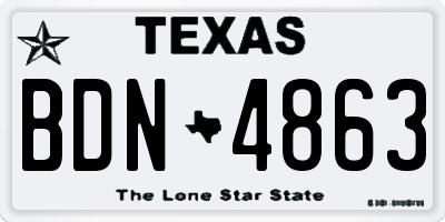 TX license plate BDN4863