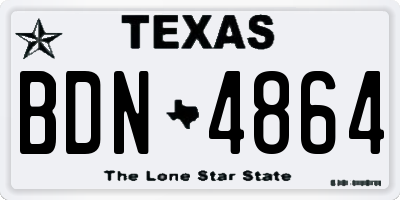 TX license plate BDN4864