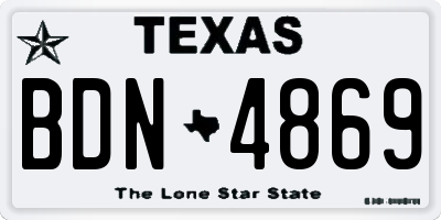 TX license plate BDN4869