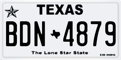 TX license plate BDN4879