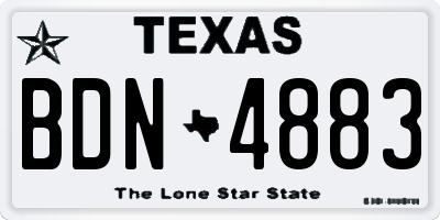 TX license plate BDN4883