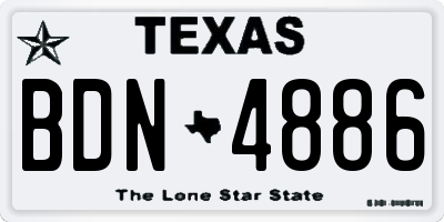 TX license plate BDN4886