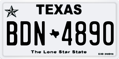 TX license plate BDN4890