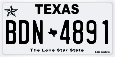 TX license plate BDN4891