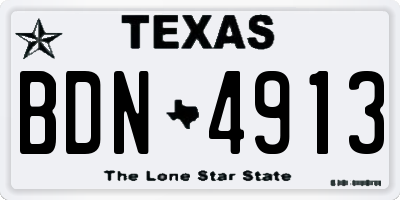 TX license plate BDN4913