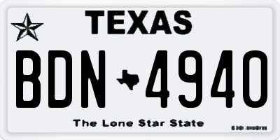 TX license plate BDN4940
