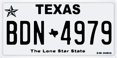 TX license plate BDN4979