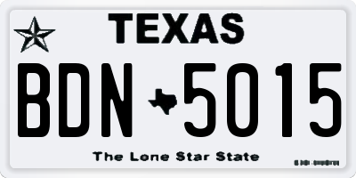 TX license plate BDN5015