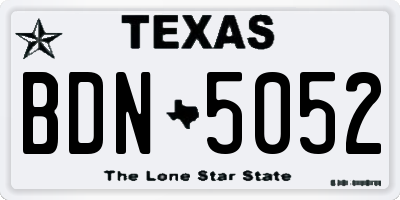 TX license plate BDN5052