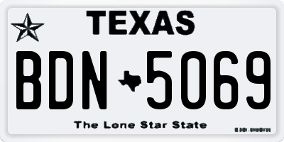 TX license plate BDN5069