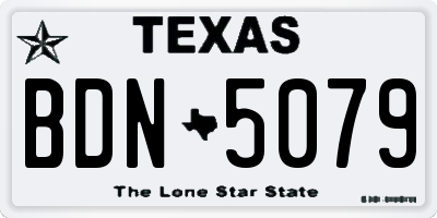 TX license plate BDN5079