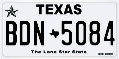 TX license plate BDN5084