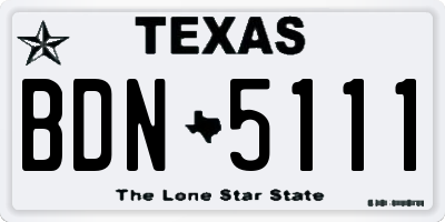TX license plate BDN5111