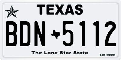 TX license plate BDN5112