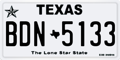 TX license plate BDN5133