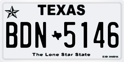 TX license plate BDN5146