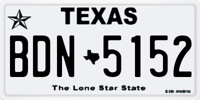 TX license plate BDN5152