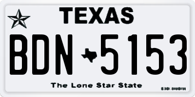 TX license plate BDN5153