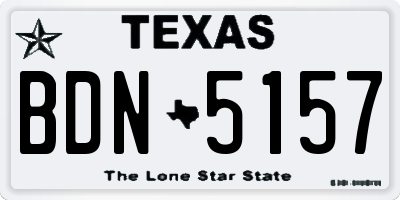 TX license plate BDN5157