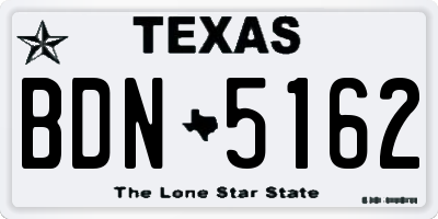 TX license plate BDN5162