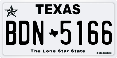 TX license plate BDN5166