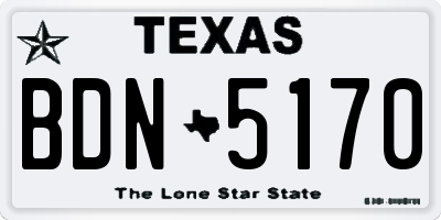 TX license plate BDN5170