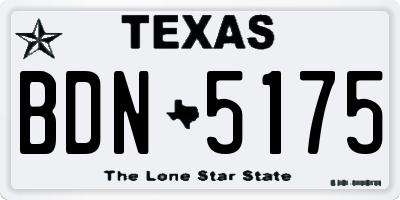 TX license plate BDN5175