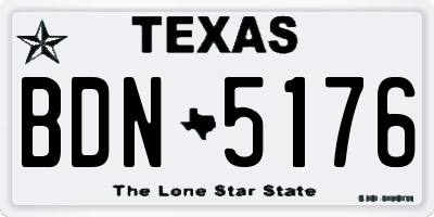 TX license plate BDN5176