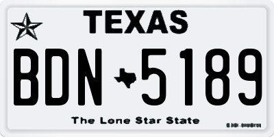 TX license plate BDN5189
