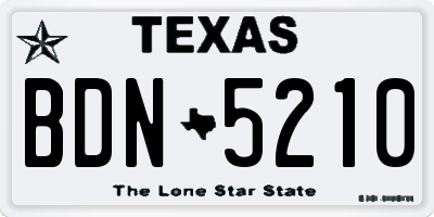 TX license plate BDN5210