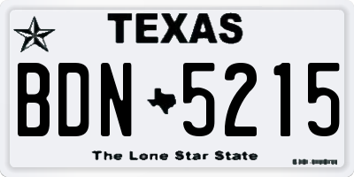 TX license plate BDN5215