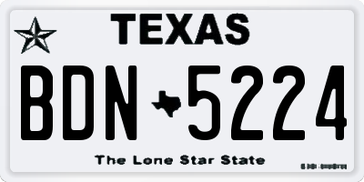 TX license plate BDN5224